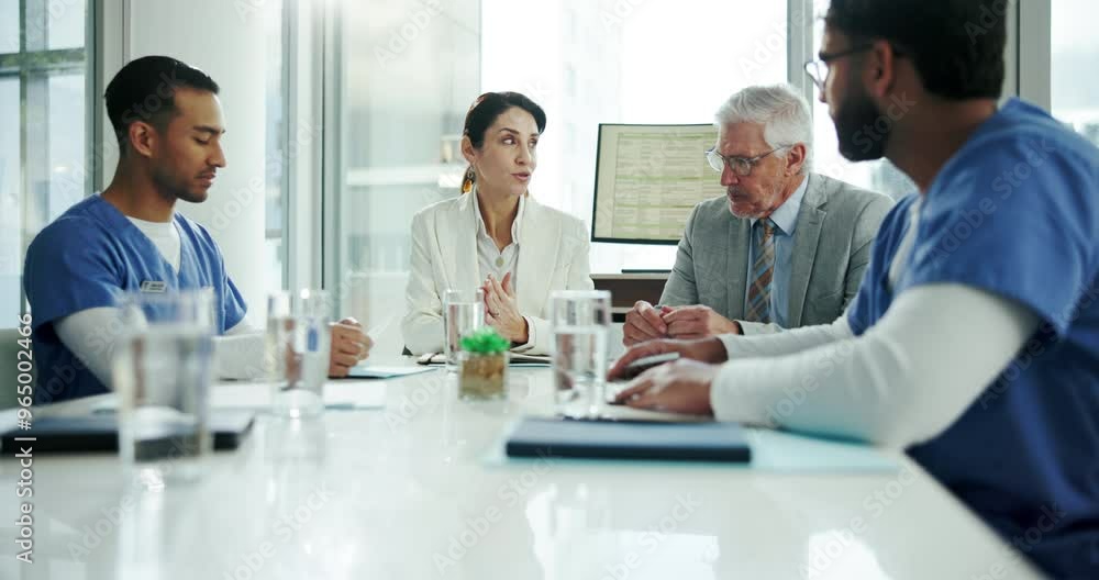 Business people, doctors and planning with healthcare investor for medical research, facility funding and vaccine study trial. Medicine, teamwork and hospital development with ngo partnership advice Business people, doctors and planning with healthcare investor for medical research, facility funding and vaccine study trial. Medicine, teamwork and hospital development with ngo partnership advice