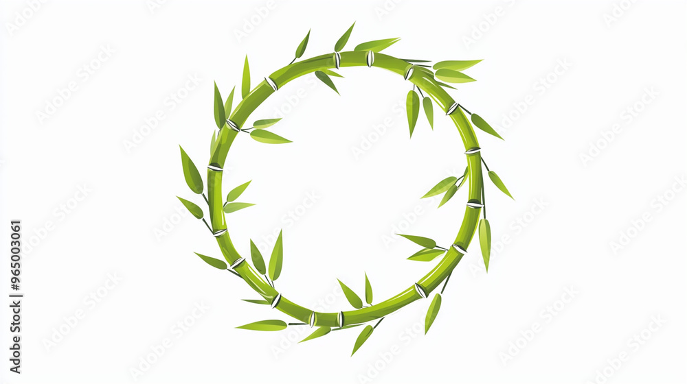 A circular bamboo wreath vector A circular bamboo wreath vector