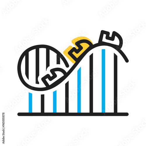 Vector multicolor icon for Roller coaster