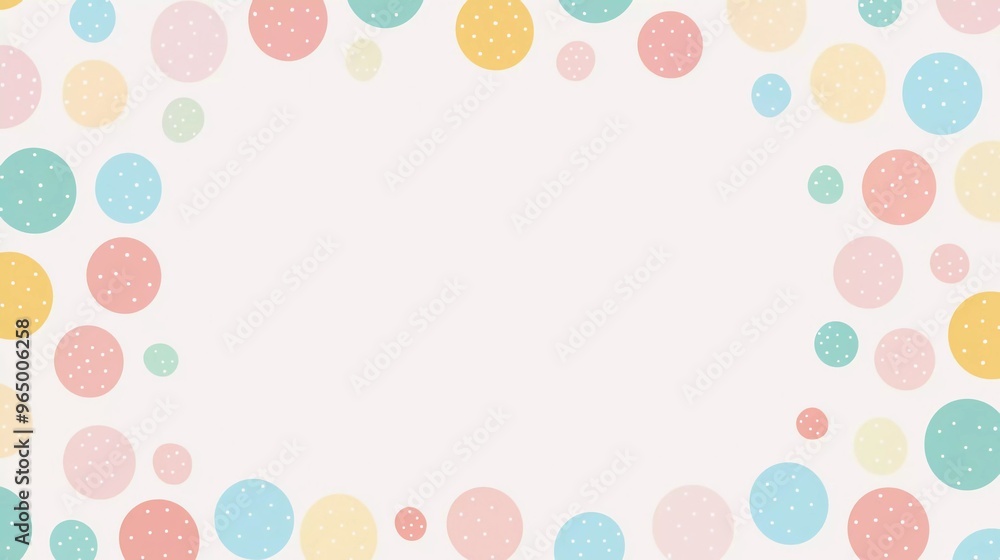 Pastel polka dot frame in cute pastel pattern Pastel polka dot frame in cute pastel pattern