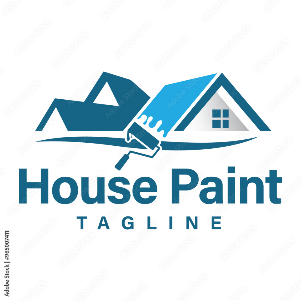 House paint logo design template. House Paint logo suitable for Residential property repair business. House paint logo design template. House Paint logo suitable for Residential property repair business.