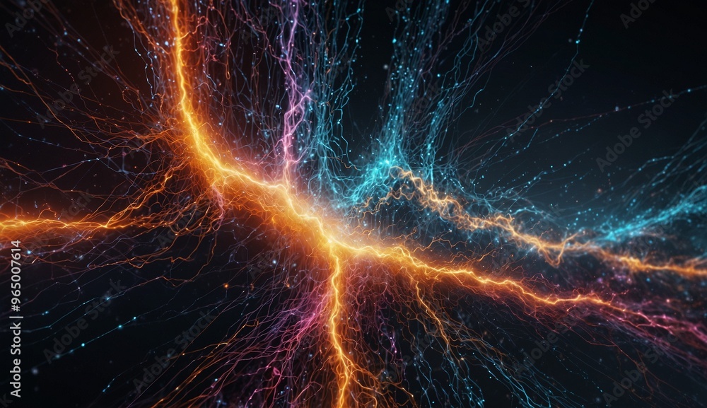 custom made wallpaper toronto digitalDramatic depiction of vibrant electric energy flow across space elements