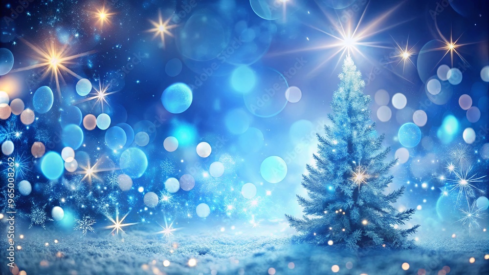 Abstract magical Christmas blue background with sparkling bokeh lights Abstract magical Christmas blue background with sparkling bokeh lights
