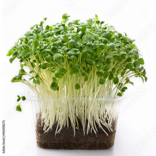 Cress (Lepidium sativum) isolated on white background photo