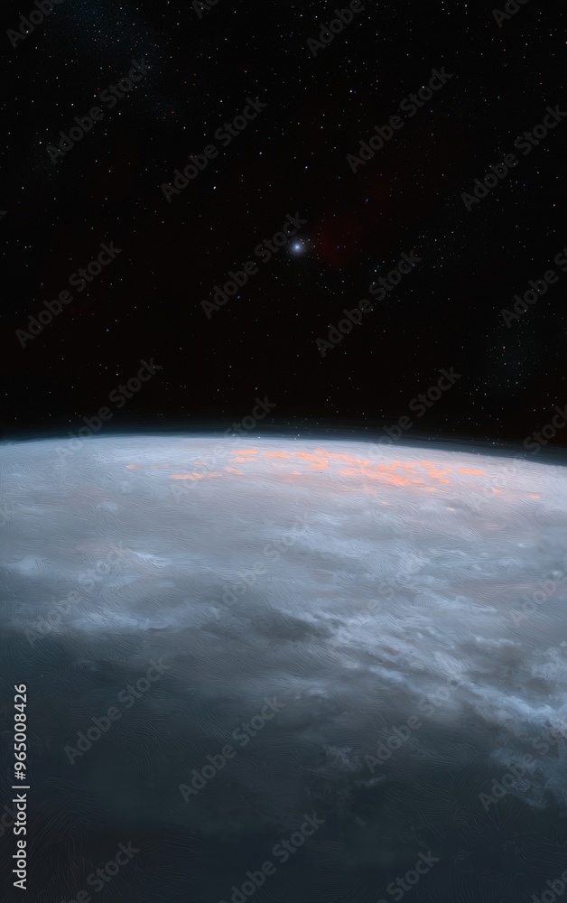 Fototapeta premium A distant planet with a star.