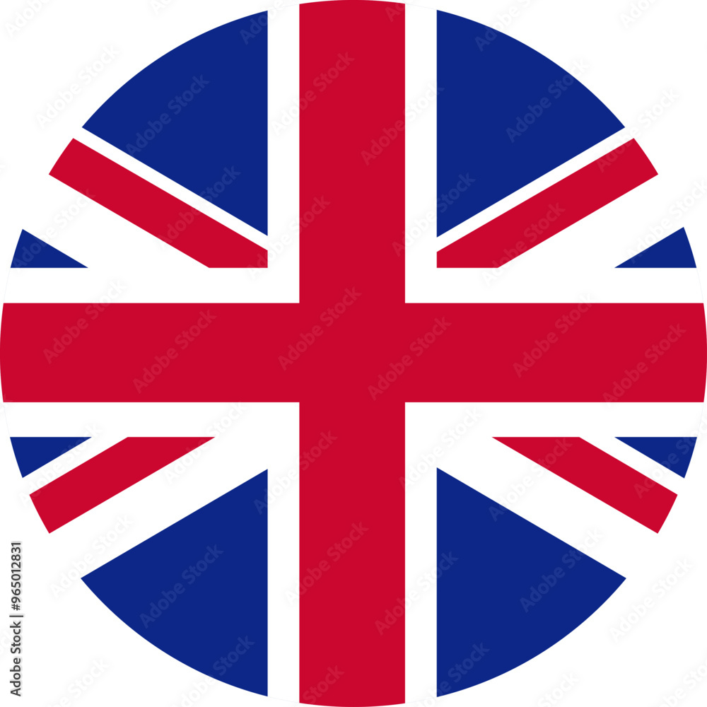 Obraz premium United Kingdom flag illustrator country flags round