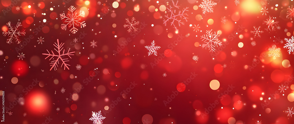 Red background with snowflakes and space for text. Christmas-themed vector illustration. Red background with snowflakes and space for text. Christmas-themed vector illustration.