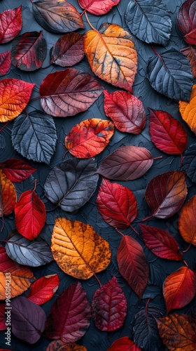 Autumn leaves in vibrant hues