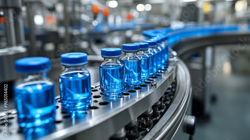 pharmaceutical vials filled with liquid, highlighting precision and meticulous organization in a clinical setting, symbolizing healthcare and scientific accuracy