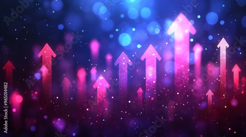 Abstract arrows growth glowing arrows isolated on digital