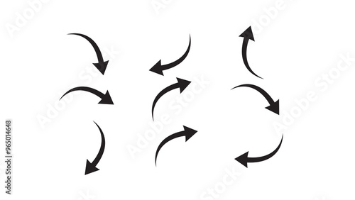 set of curved arrows icon