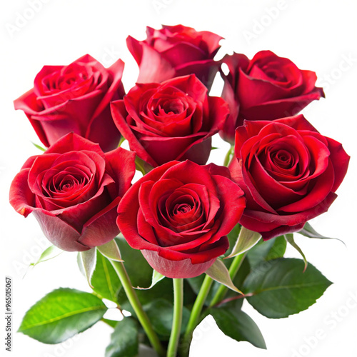 Beautiful red roses White background