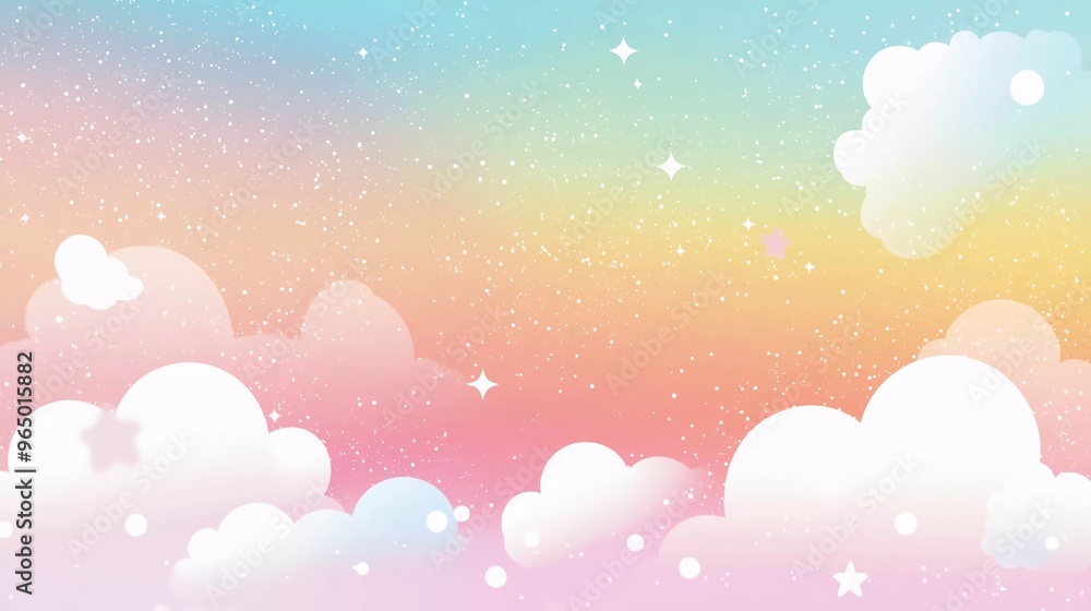 Abstract kawaii Cloudy Colorful Sky background. Soft gradient pastel Comic graphic. Concept for good wedding card design or presentation Abstract kawaii Cloudy Colorful Sky background. Soft gradient pastel Comic graphic. Concept for good wedding card design or presentation