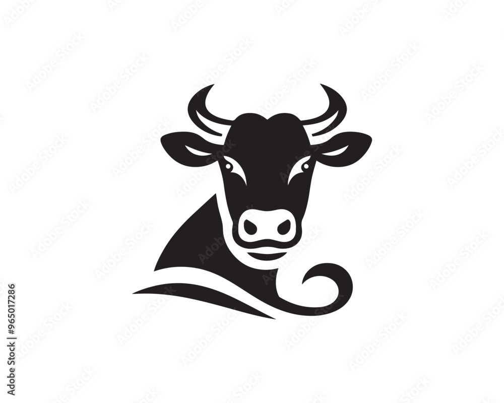 Cow logo vector. Animal farm. Cow icon vector illustration. Cow graphic silhouette black and white. Cow logo vector. Animal farm. Cow icon vector illustration. Cow graphic silhouette black and white.