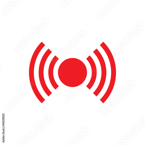 Live streaming icon. Red signal symbol for live streaming, broadcasting, online stream. Simple modern red color live stream logo for website, social media, ui, media player, and more.