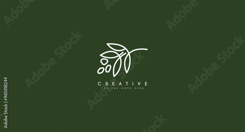 olive oil branch logo design