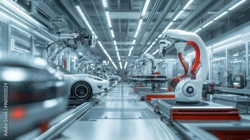 Engineers at a battery factory inspect large  advanced lithium-ion batteries  ensuring high-quality production for electric cars in a sleek  modern facility. 
