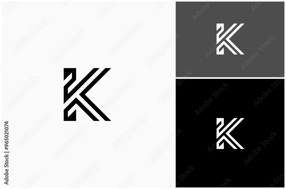 Initial Letter K Geometric Line Art Font Monogram Abstract Modern Vector Logo Design Illustration Initial Letter K Geometric Line Art Font Monogram Abstract Modern Vector Logo Design Illustration