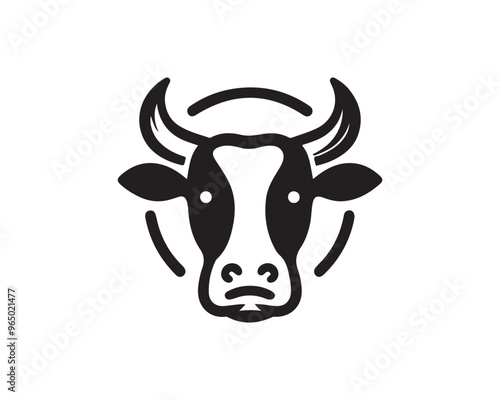 Cow logo vector. Animal farm. Cow icon vector illustration.