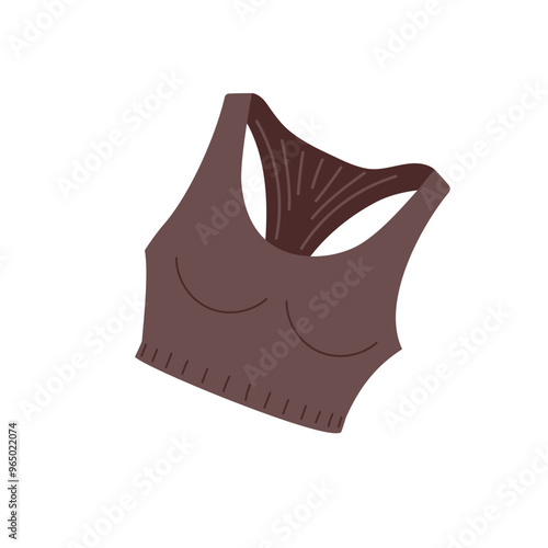 Simple and stylish brown crop top with a sporty design suitable for casual wear