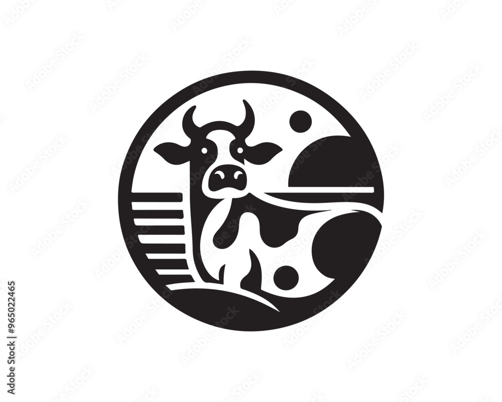 Cow logo vector. Animal farm. Cow icon vector illustration. Cow graphic silhouette black and white. Cow logo vector. Animal farm. Cow icon vector illustration. Cow graphic silhouette black and white.
