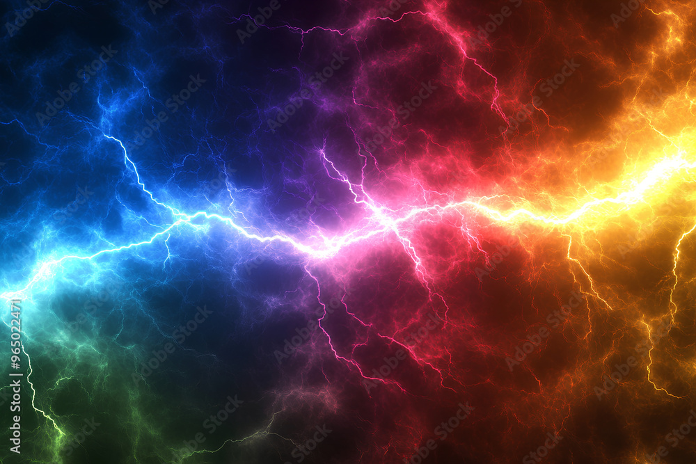 Abstract background with colorful lightning bolts. Abstract background with colorful lightning bolts.