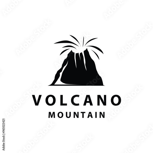 Volcano logo design inspiration natural scenery volcano eruption mountain elegant premium