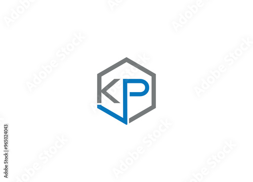 KP logo design vector icon template with white background