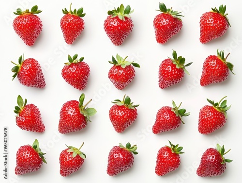 strawberries isolated on white background - ai