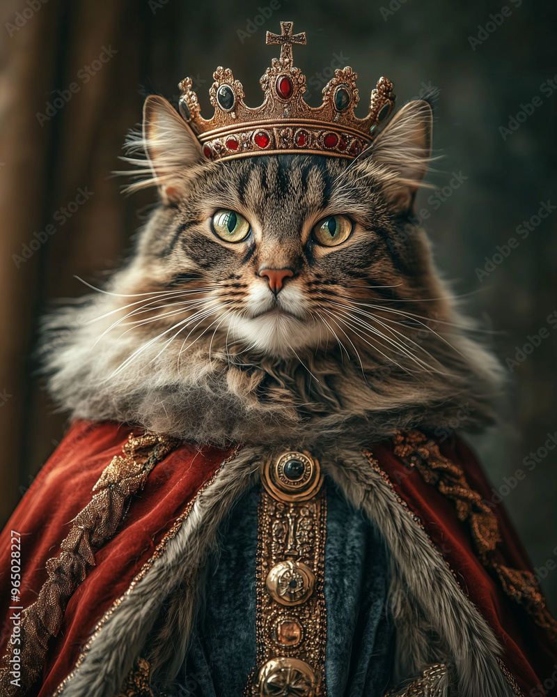 The king cat sits on the throne The king cat sits on the throne