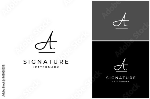 Letter A Initial Signature Script Calligraphy Hand Drawn Font Vector Logo Design Illustration