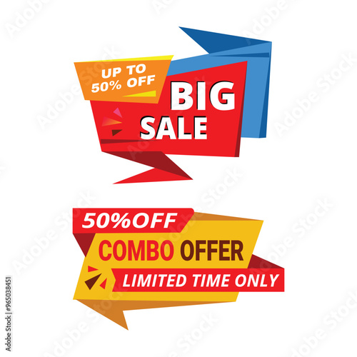 Vector combo offer promotional banner Combo offers labels and sale banner