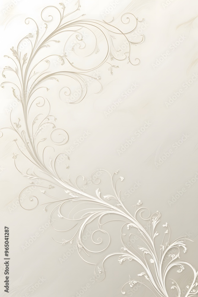 Elegant white background with flowers and vines Elegant white background with flowers and vines