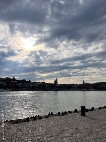 Canvas Print sunset in budapest