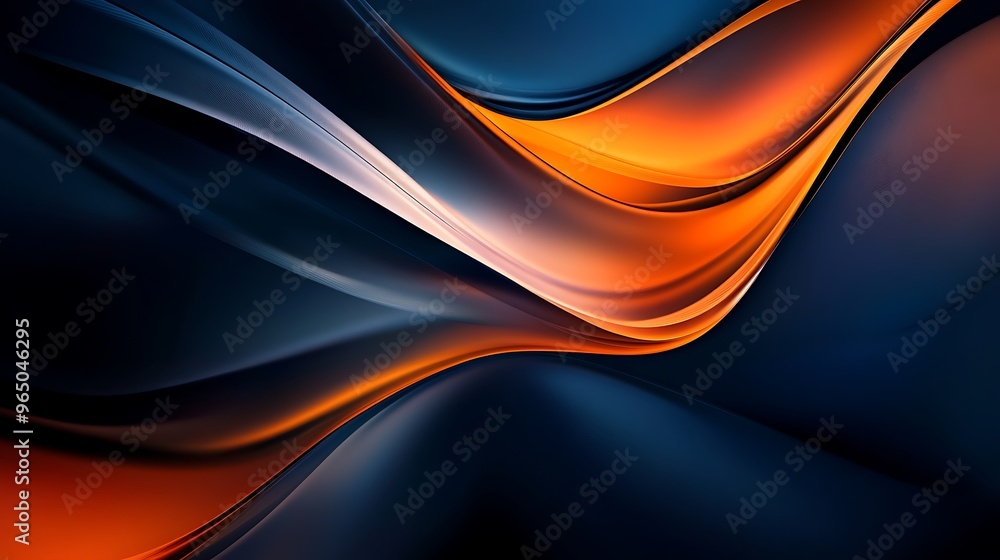 Modern abstract design with flowing blue and orange curves, evoking speed, motion, and visual contrast. Modern abstract design with flowing blue and orange curves, evoking speed, motion, and visual contrast.