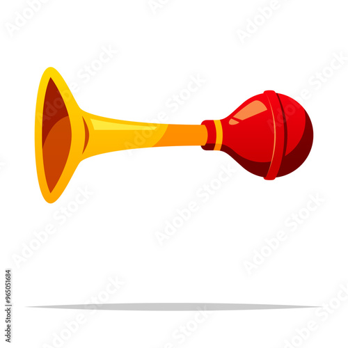 Vintage bulb horn vector isolated illustration