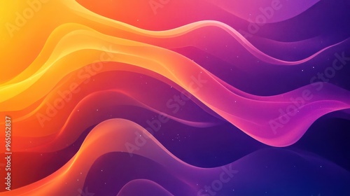 A mesmerizing digital artwork featuring an abstract sunset with a blend of purple, orange,