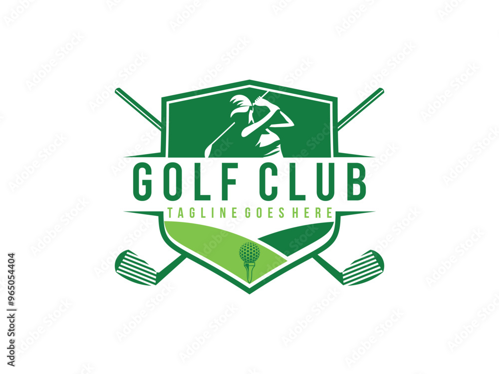 golf club with badge logo icon vector illustration golf club with badge logo icon vector illustration