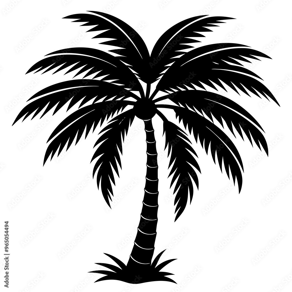 minimalistic black silhouette of a palm tree minimalistic black silhouette of a palm tree