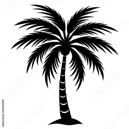 minimalistic black silhouette of a palm tree