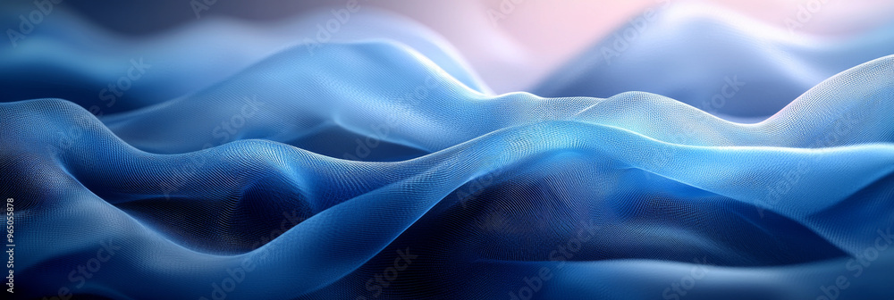 Abstract blue fabric waves, soft and flowing. Abstract blue fabric waves, soft and flowing.