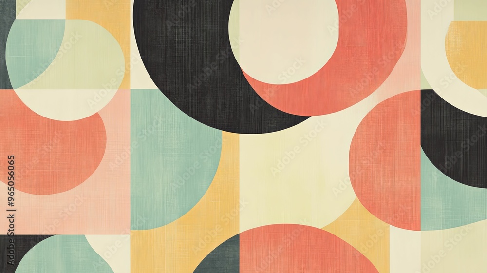 Abstract Geometric Pattern with Circles and Squares Abstract Geometric Pattern with Circles and Squares
