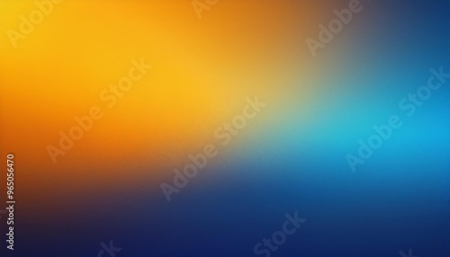 Abstract Gradient Background with Blue, Yellow, and Orange Colors, Blurred Edges, and Light Effects - Minimalist and Simple Design