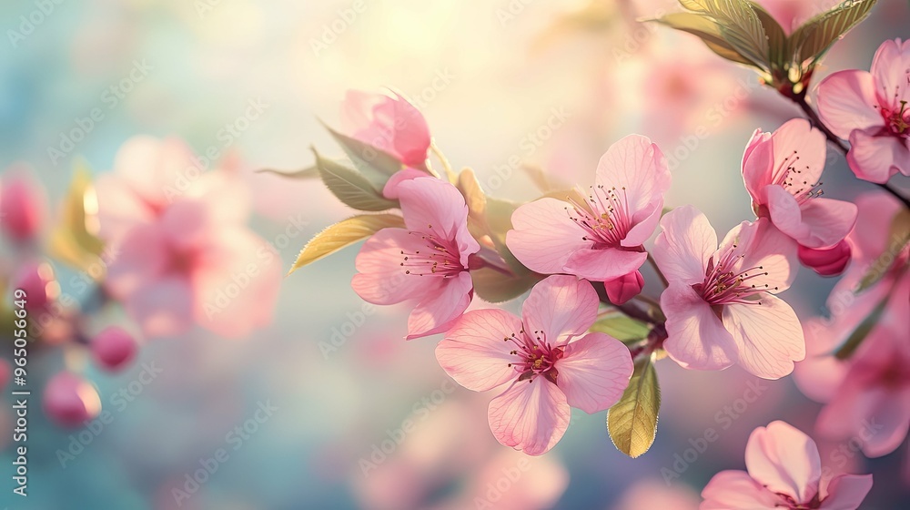 Delicate Pink Blossoms in Soft Sunlight Delicate Pink Blossoms in Soft Sunlight