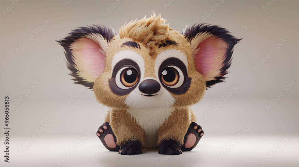 Obraz premium 3D Cute Potoo Character: Adorable and Expressive Potoo Design 
