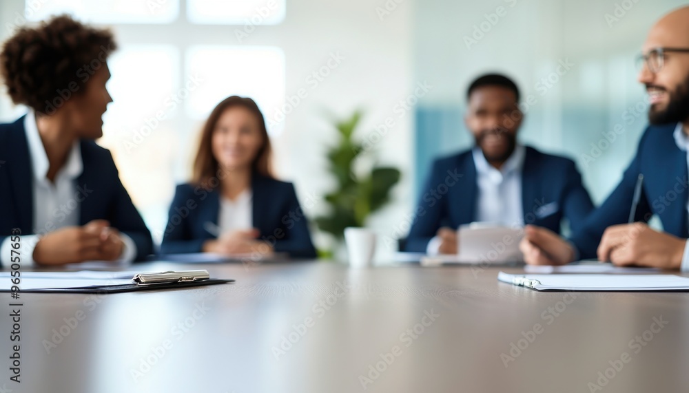 A diverse team collaborates in a modern office setting, focused and engaged during a business meeting. A diverse team collaborates in a modern office setting, focused and engaged during a business meeting.