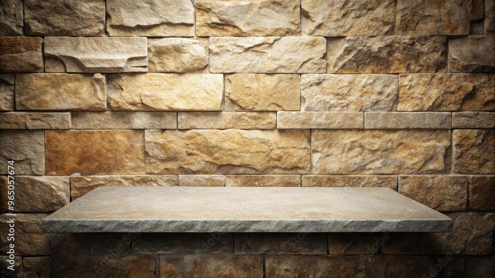 Stone slab for product display against a stone wall with broken edges, , stone, slab, product display, stone wall, broken edges Stone slab for product display against a stone wall with broken edges, , stone, slab, product display, stone wall, broken edges