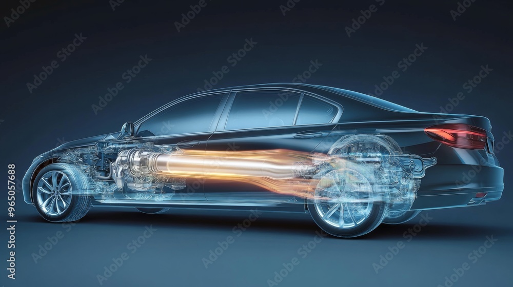 A transparent view of a car showcasing its internal components, including the engine and drivetrain, illustrating the complexity of automotive engineering. A transparent view of a car showcasing its internal components, including the engine and drivetrain, illustrating the complexity of automotive engineering.
