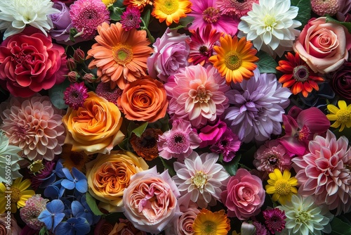 Wallpaper Mural Colorful Bliss A Vibrant Flower Arrangement in Bloom Torontodigital.ca