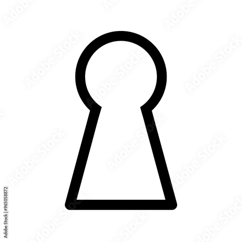 Key hole icon in black and outline style